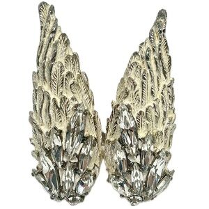 Swarovski Silver Winged Crystal Ring Size 5US_USED like New!